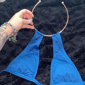 bikini with choker gold necklace